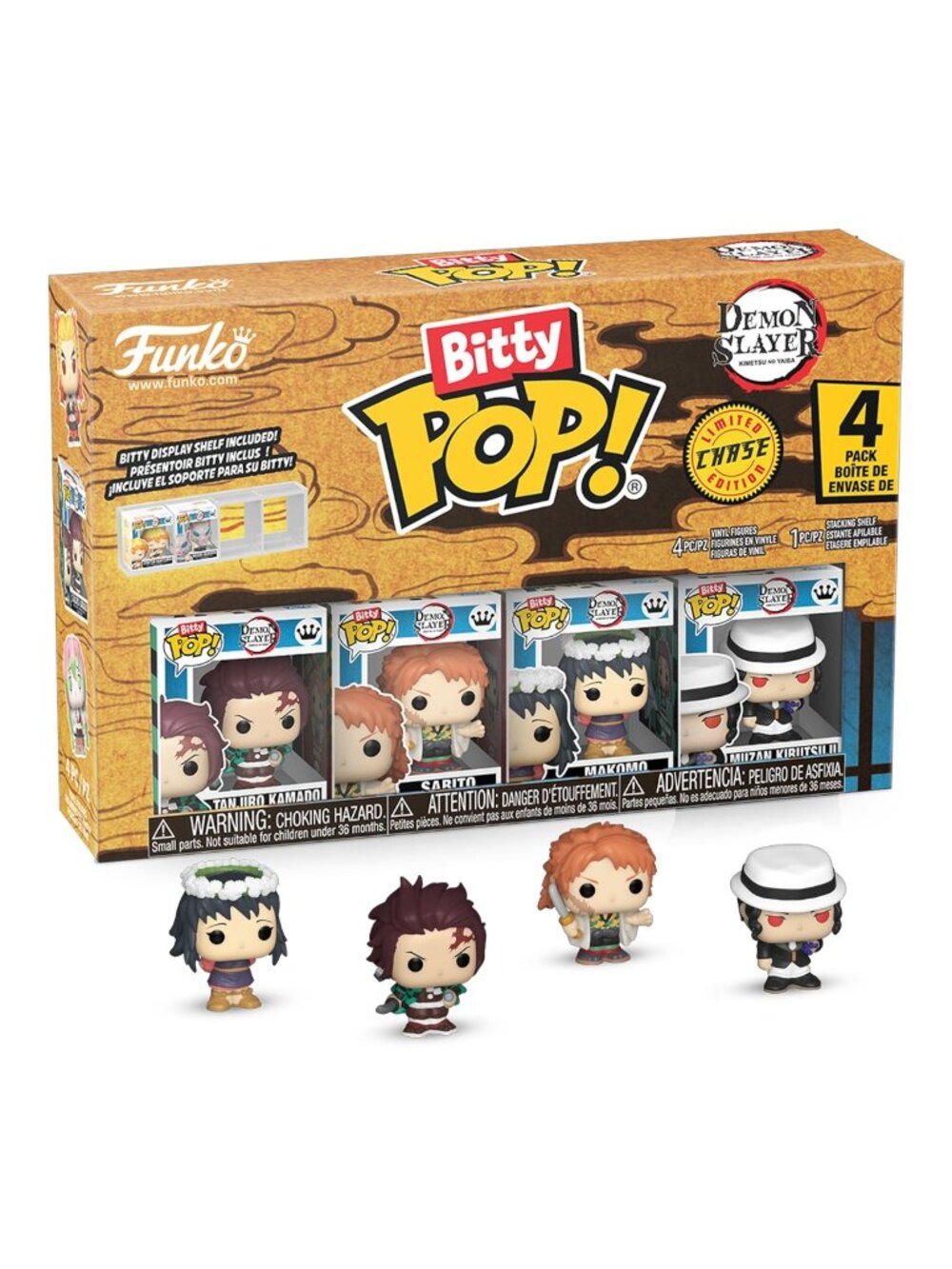 Funko Bitty Pop! Anime Demon Slayer Tanjiro, Sabito, Makomo & Muzan Kibutsuji